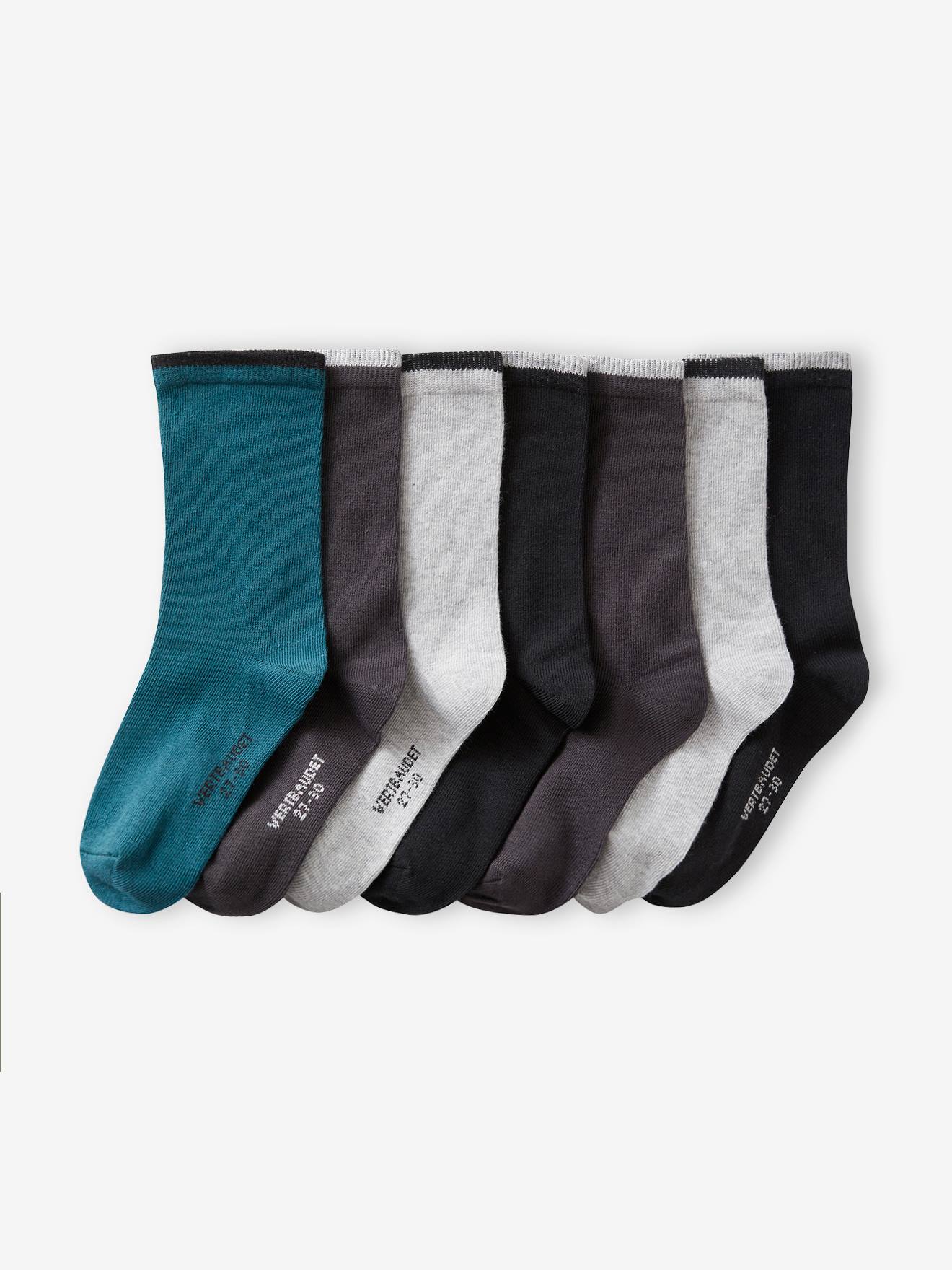 Pacote com 7 pares de meias para meninos, cinza