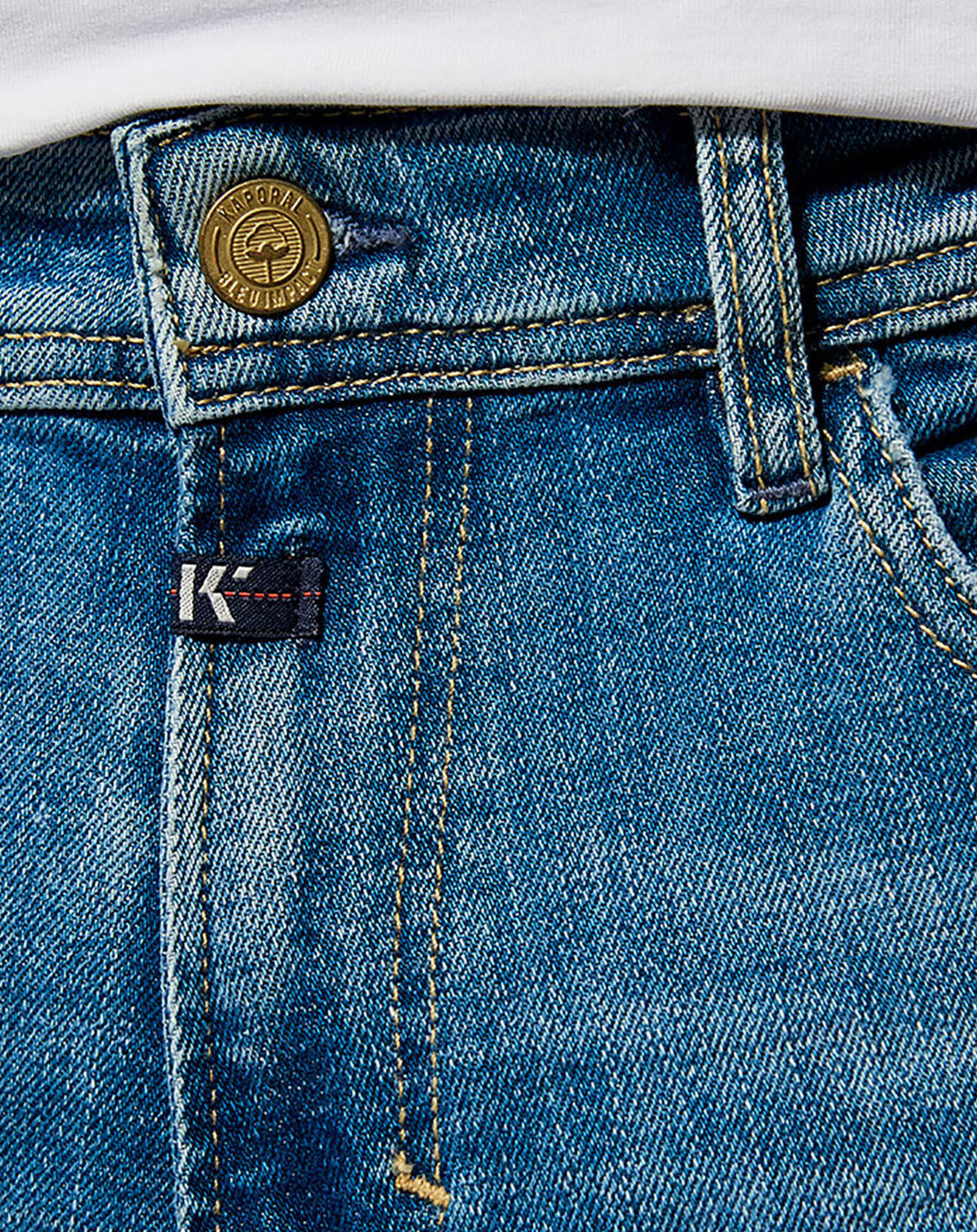 Kaporal 5 Jean Droit en Coton bio mélangé Datte bleu clair