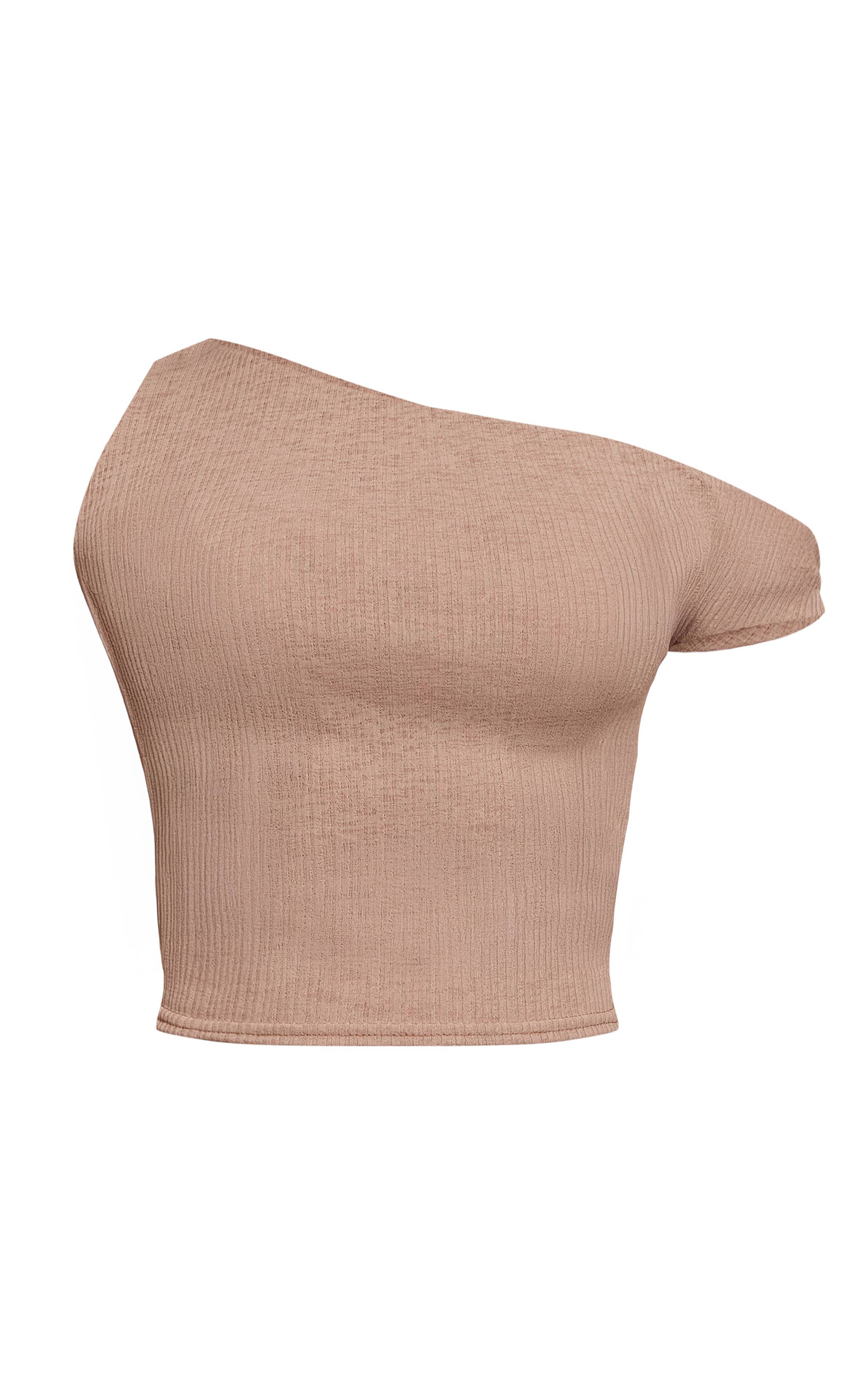 Taupe Haut Débardeur Fluide Transparent Texturé Petite