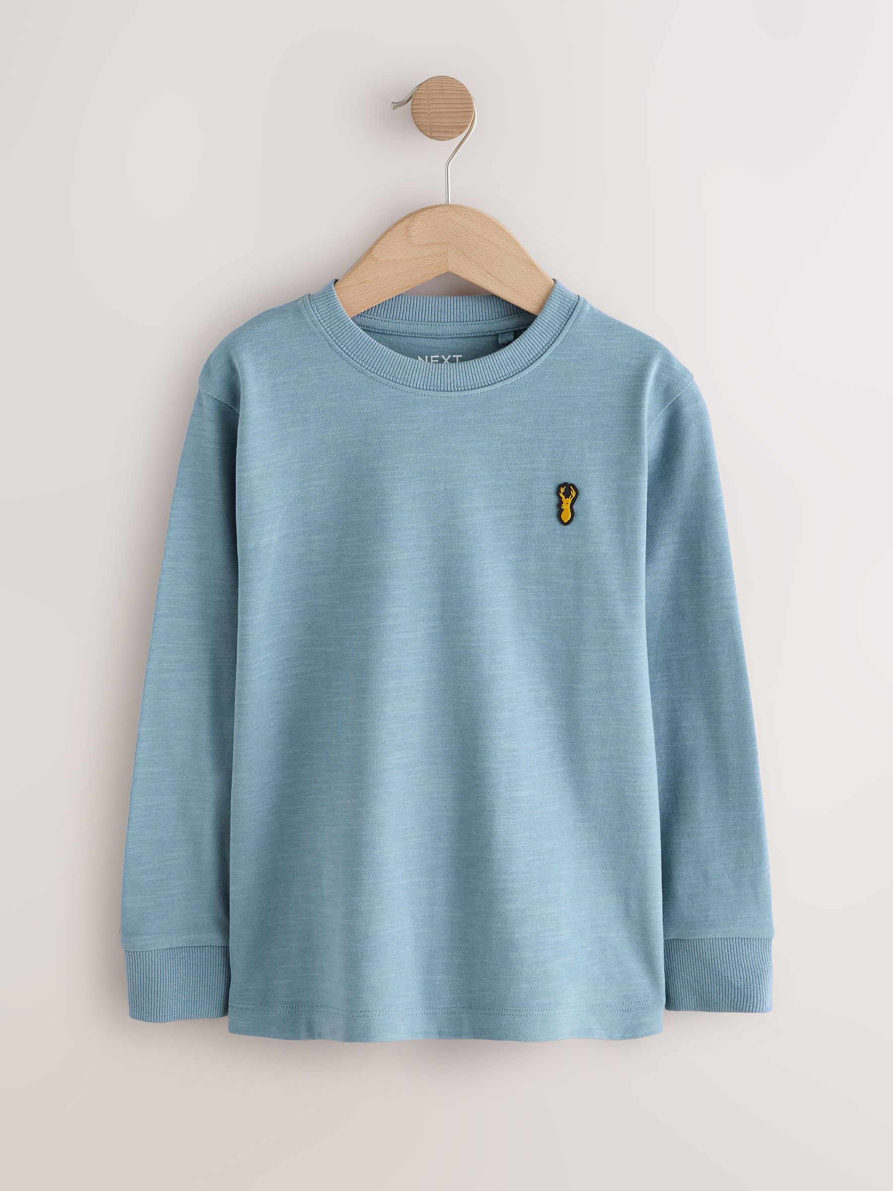 Zwart/wit/blauw - Verpakking van 8 zachte T-shirts met lange mouwen (3-16jr)