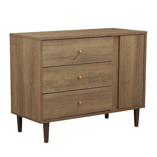 Mokka Commode 3 tiroirs 1 porte   Chêne / Mokka        de               Sauthon Baby's Sweet Home