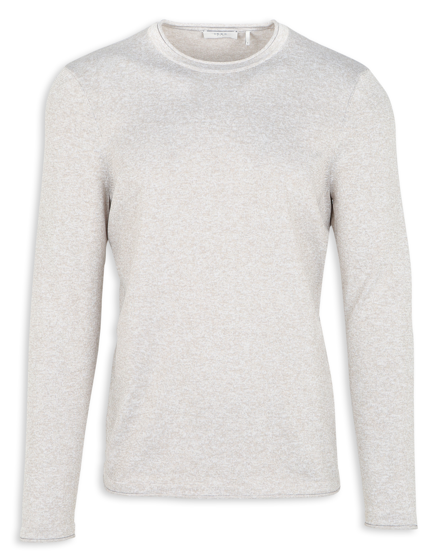 Pull droit col rond chiné | Beige