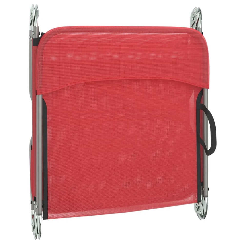 Chaises longues pliables 2 pcs rouge textilène et acier