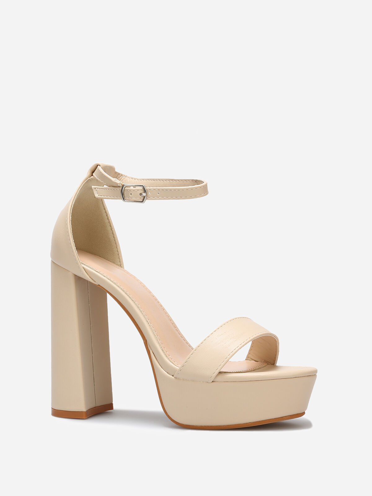 Sandales à plateforme et talon haut- Beige