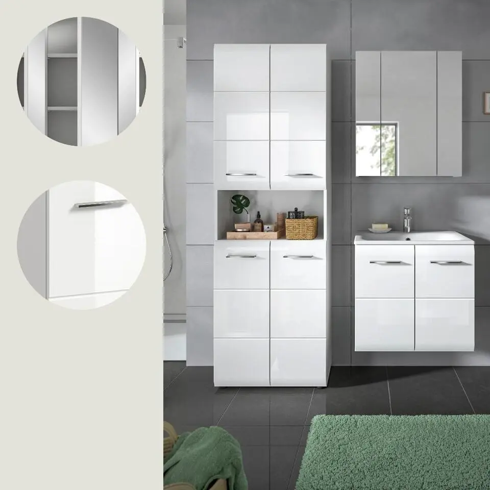 Hioshop Ice badkamer I61 wit hoogglans- wit