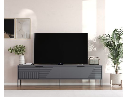 CONCEPT1 - Meuble TV Dore anthracite 180 x 30 x h45 cm