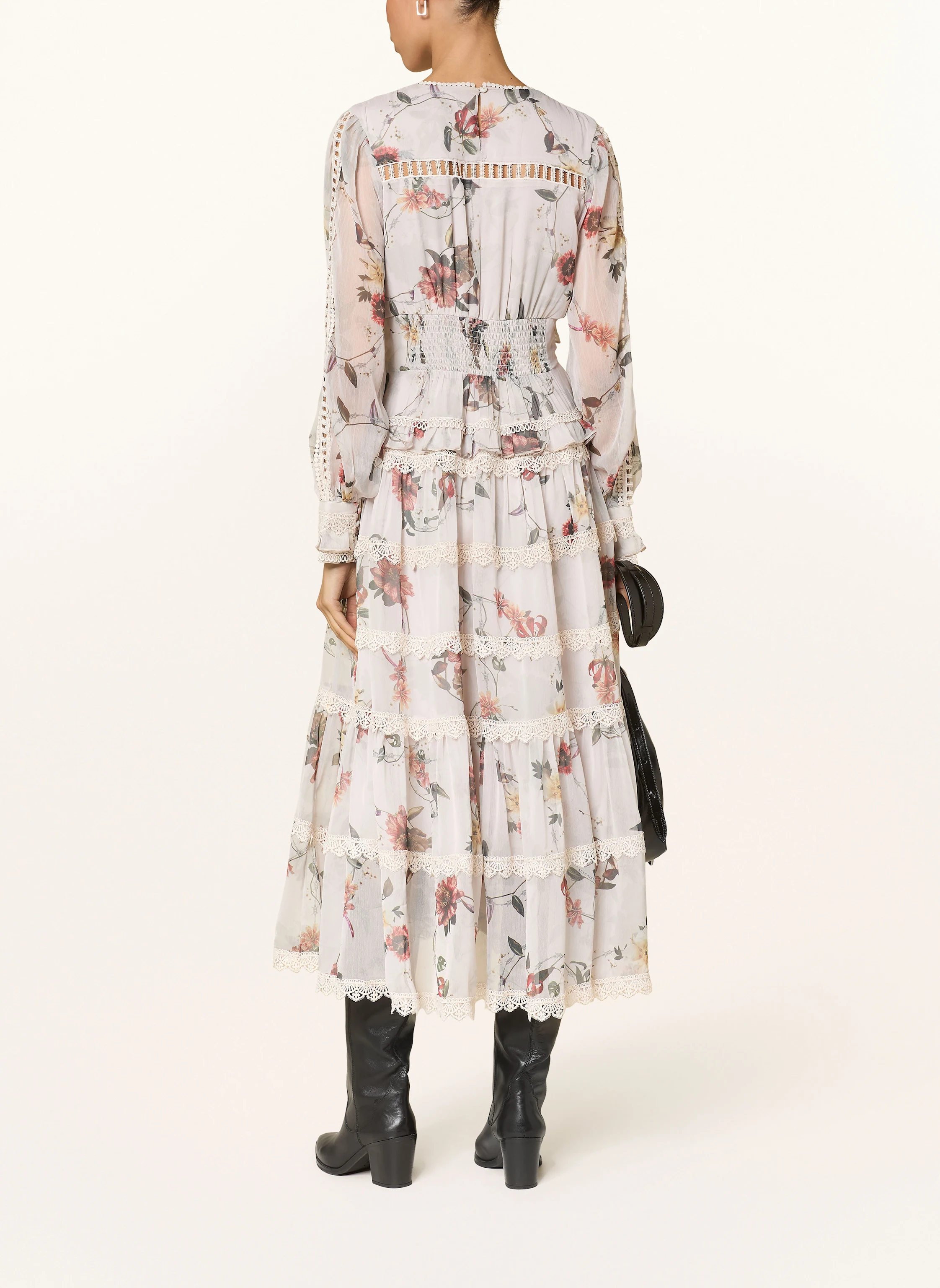ALLSAINTS Kleid ZORA mit Rüschen und Lochspitze