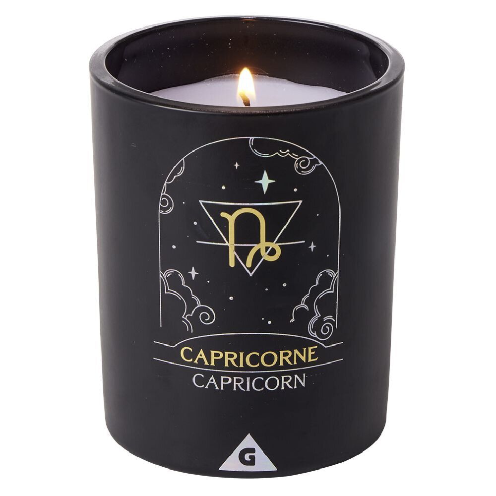 Bougie bijou argenté signe astro Capricorne senteur patchouli 36H