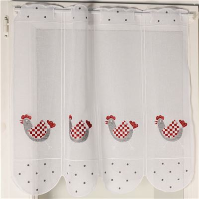 Brise-bise brodé motif poulettes