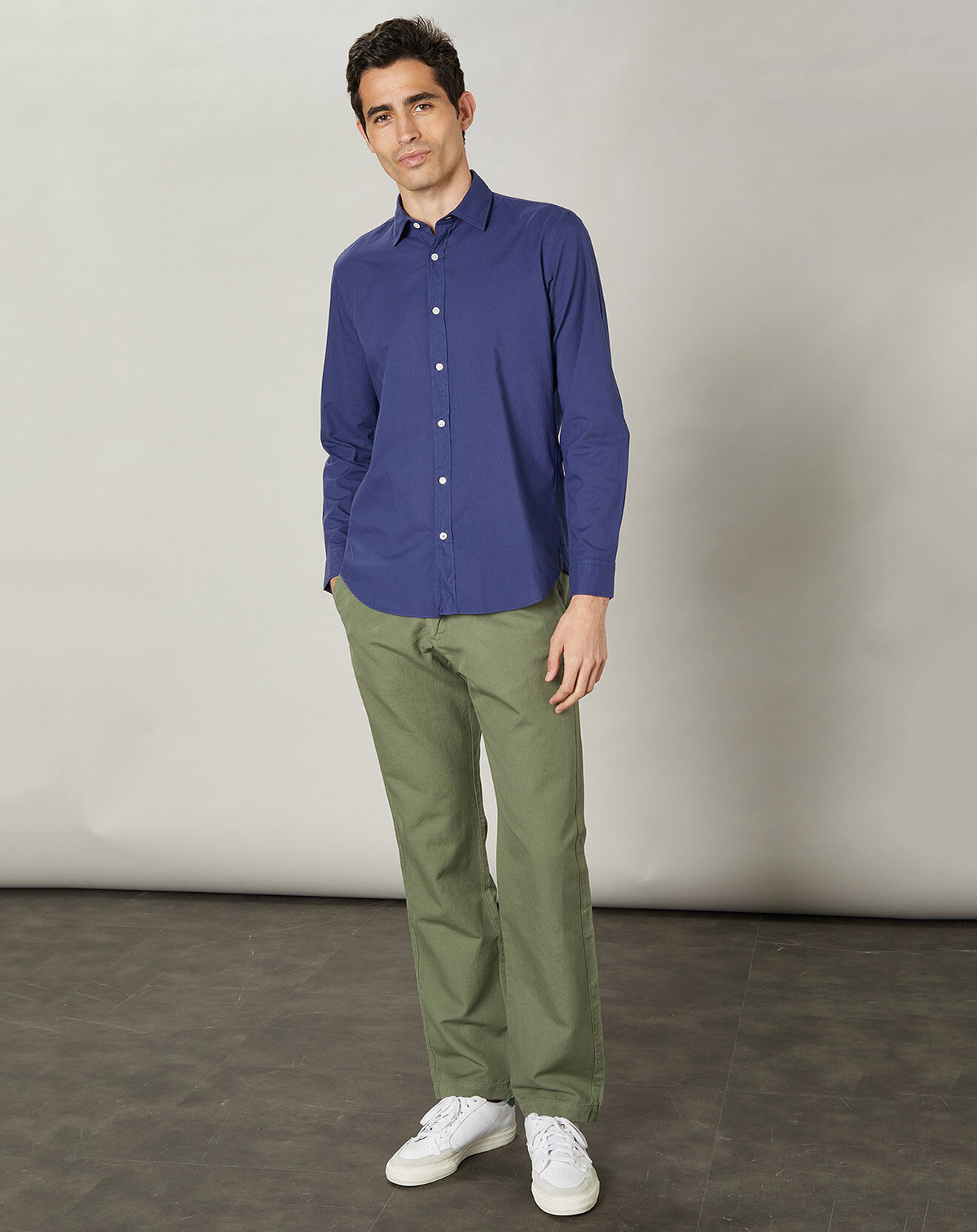 Hartford Chemise slim Sammy Pat indigo