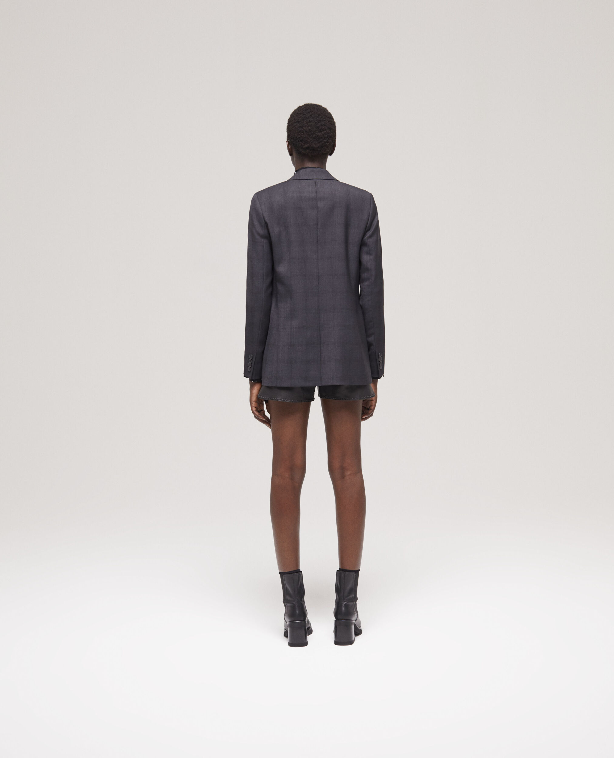 Veste de costume en laine à carreaux