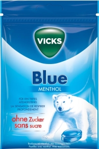 VICKS Blue ohne Zucker Beutel, 72 g