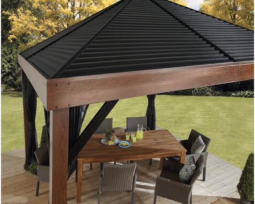 SOJAG Valencia paviljoen 12x12 inclusief klamboe 363 x 363 cm houtlook