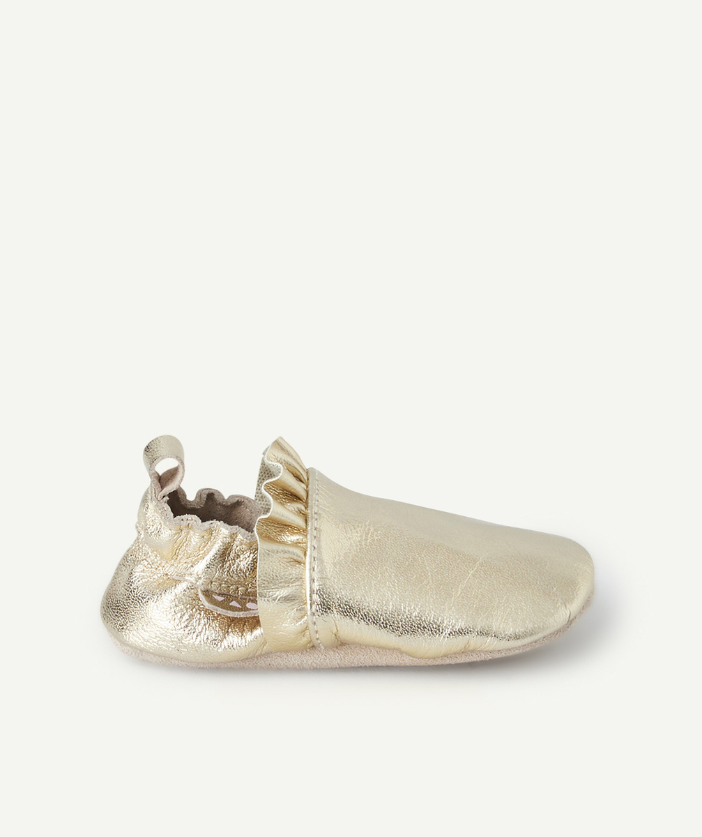 chaussons bébé fille couleur dorée