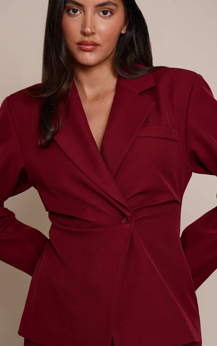 Prune Combi-short Tailleur Tissé Style Blazer