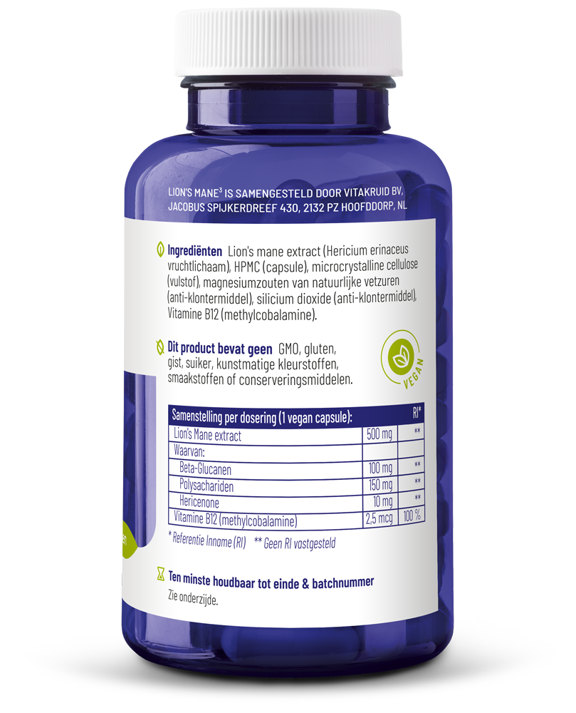Vitakruid Lion’s Mane (90 vega capsules)