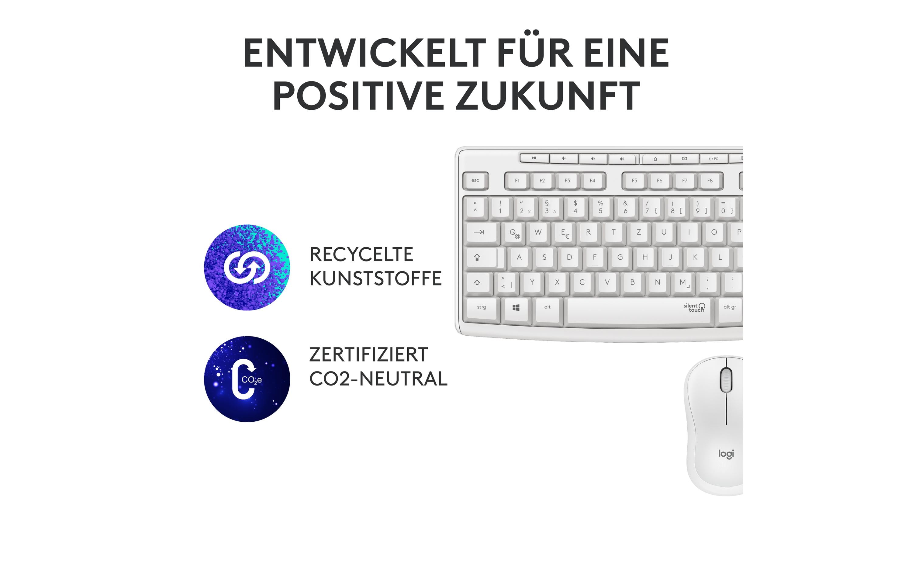 Tastatur-Maus-Set MK295 White CH-LayoutKabelloses Tastatur-Maus-Set