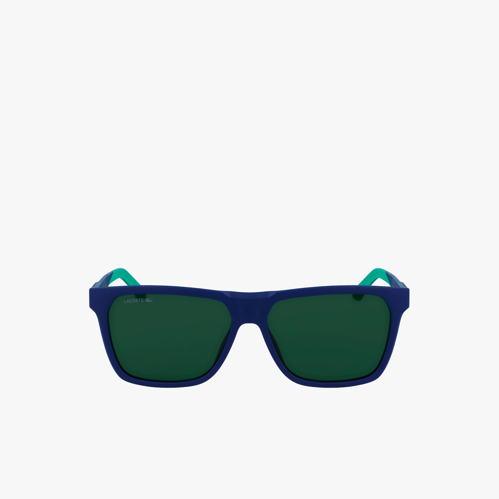 Lunettes de soleil Homme rectangulaires Rubber Croc Lunettes de soleil - Bleu - Lacoste - Homme