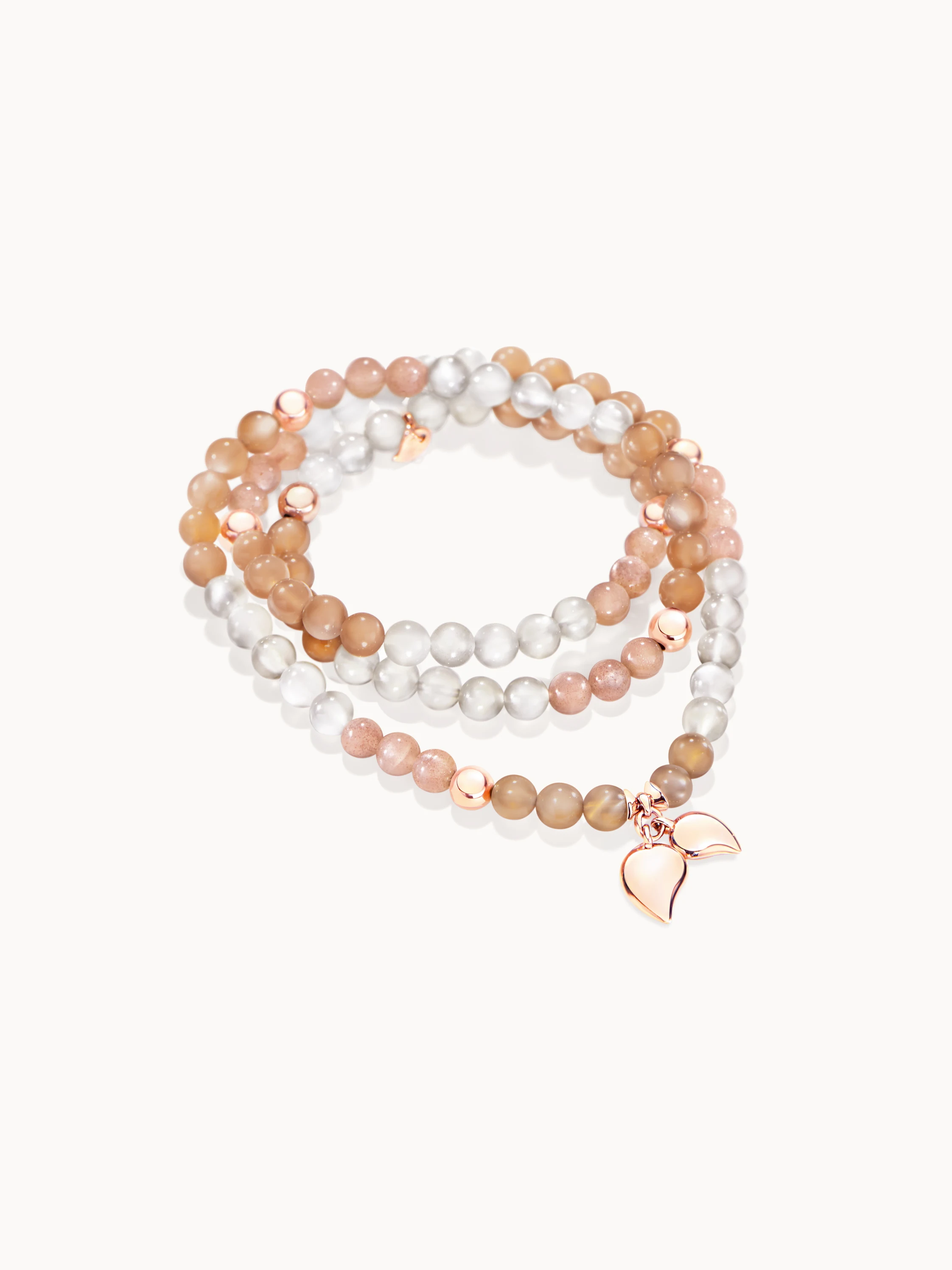 TAMARA COMOLLI Armband BRACELET INDIA 'CAMEL' MEDIUM aus 18 Karat Roségold und Mondsteinen