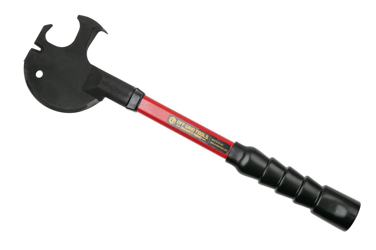 Off Grid Tools Trucker's Friend, rood, koolstofstaal, handbijl
