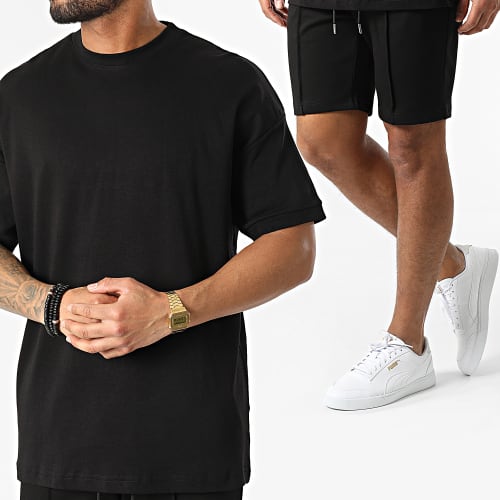 Ensemble Tee Shirt Et Short Jogging LL607 Noir