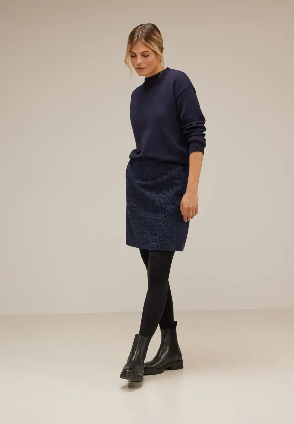 Bouclé Minirock - deep blue