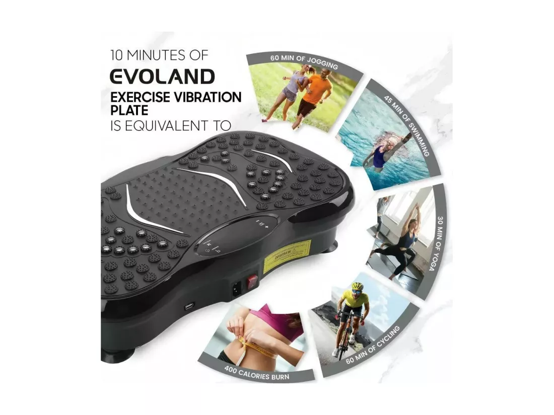 Plaques de vibration 220W, machine d'exercice de fitness à vibration, avec télécommande et 2 bandes de résistance, charge max150kg
