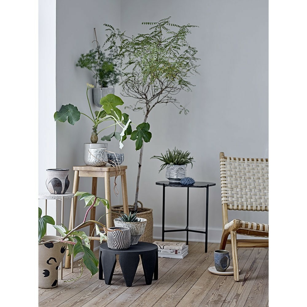 Hena flowerpot gris en grès