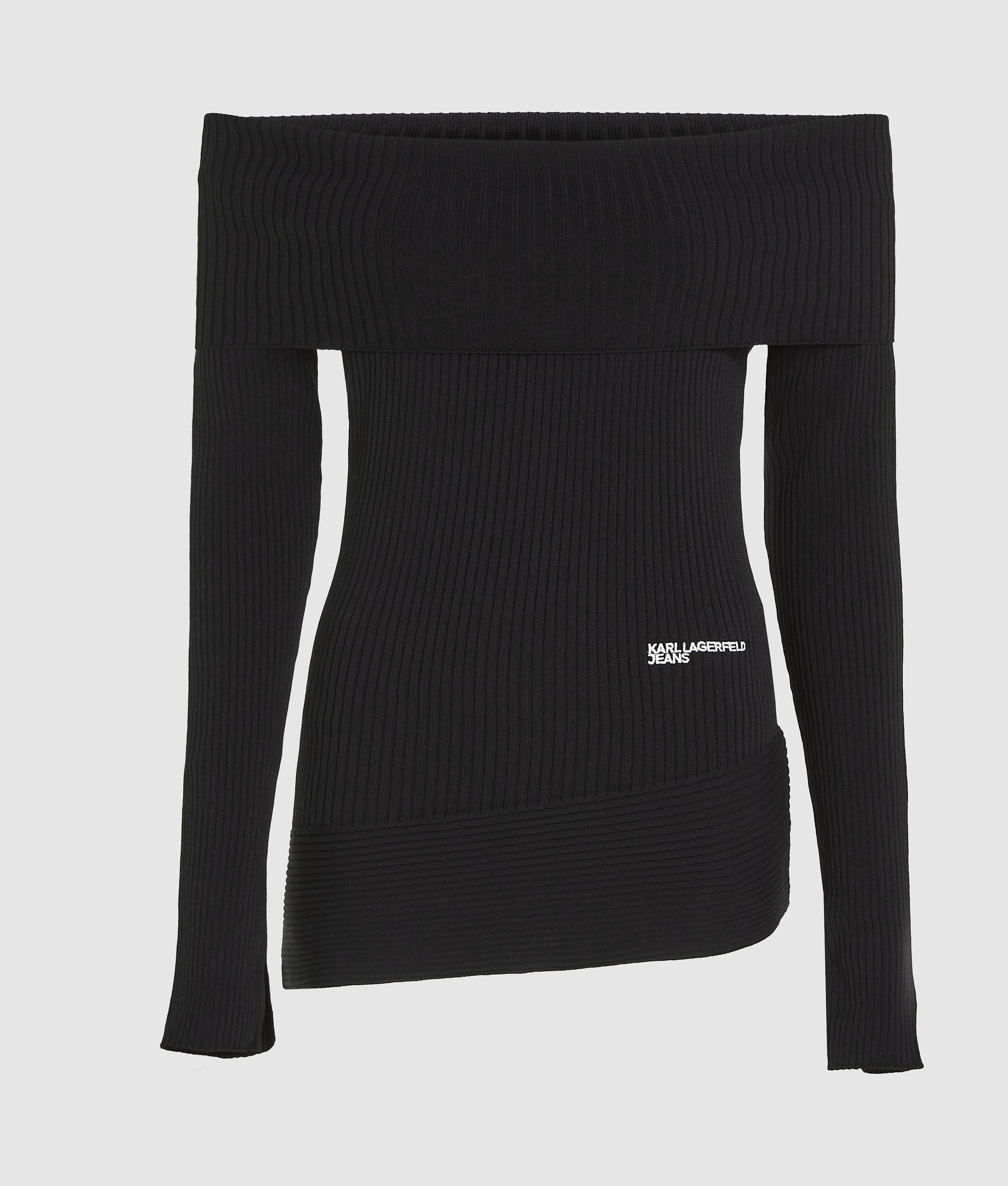 Gebreide top met off-shoulder mouwen