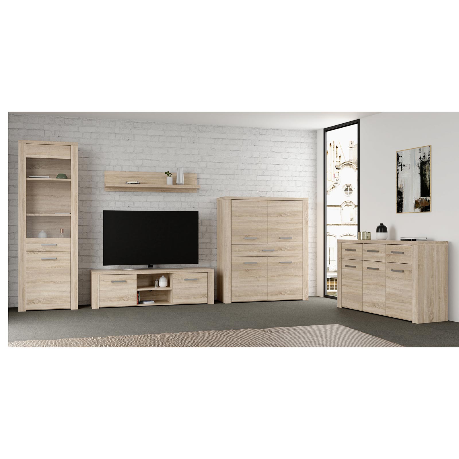 Sideboard - Sonoma Eiche - 136 cm