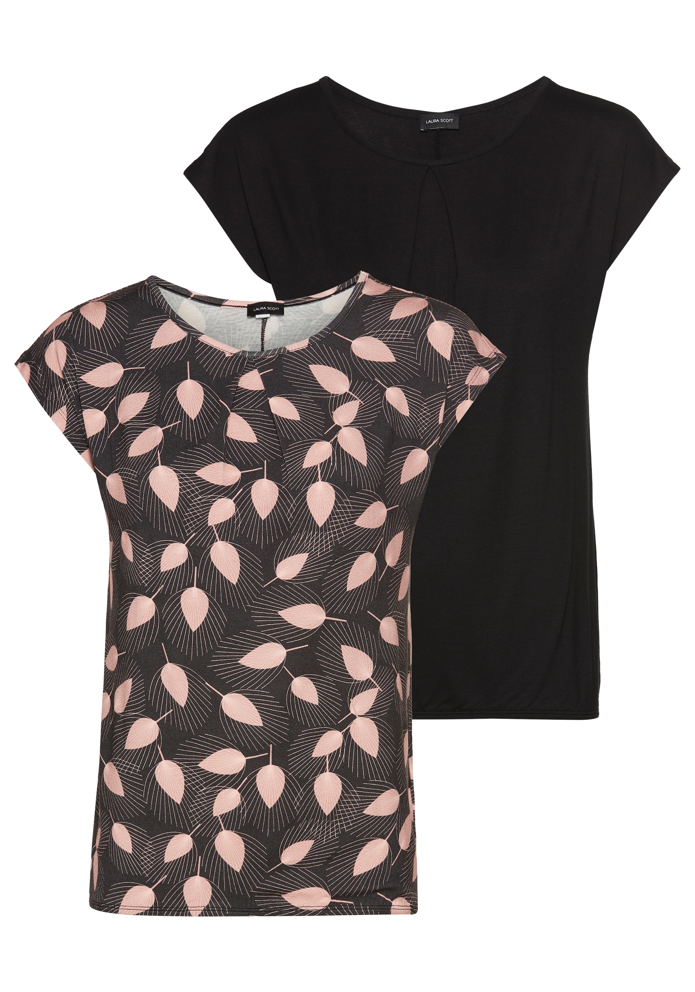 Laura Scott Print-Shirt, 2 Stk. mit floralem Print