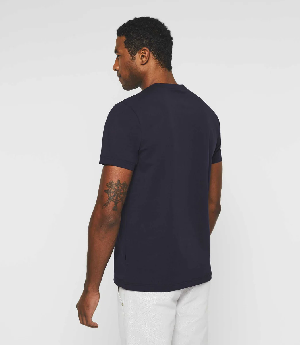 T-shirt avec logo col rond marine 