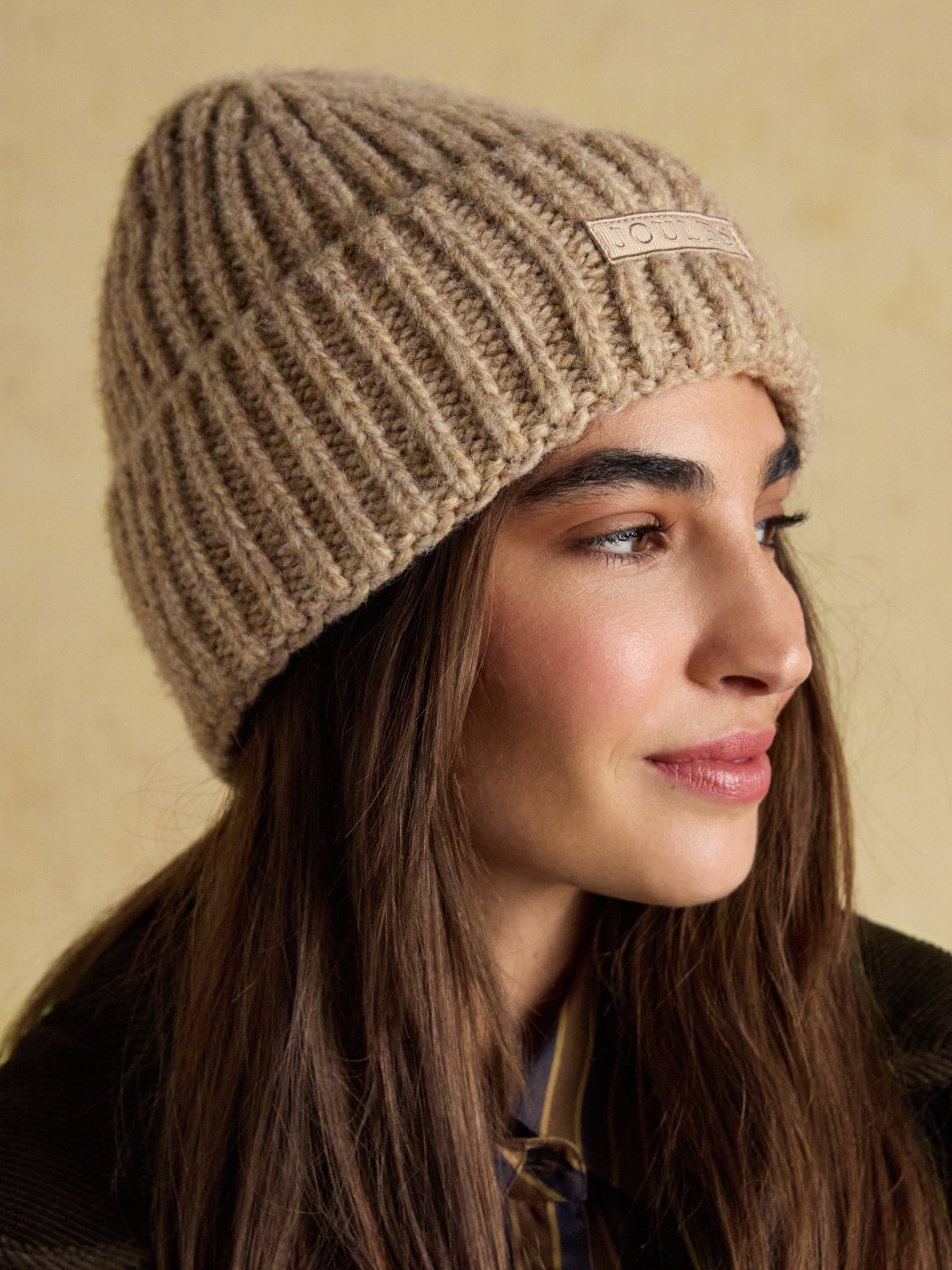 Moutkleurig - Joules Rosa beanie-muts
