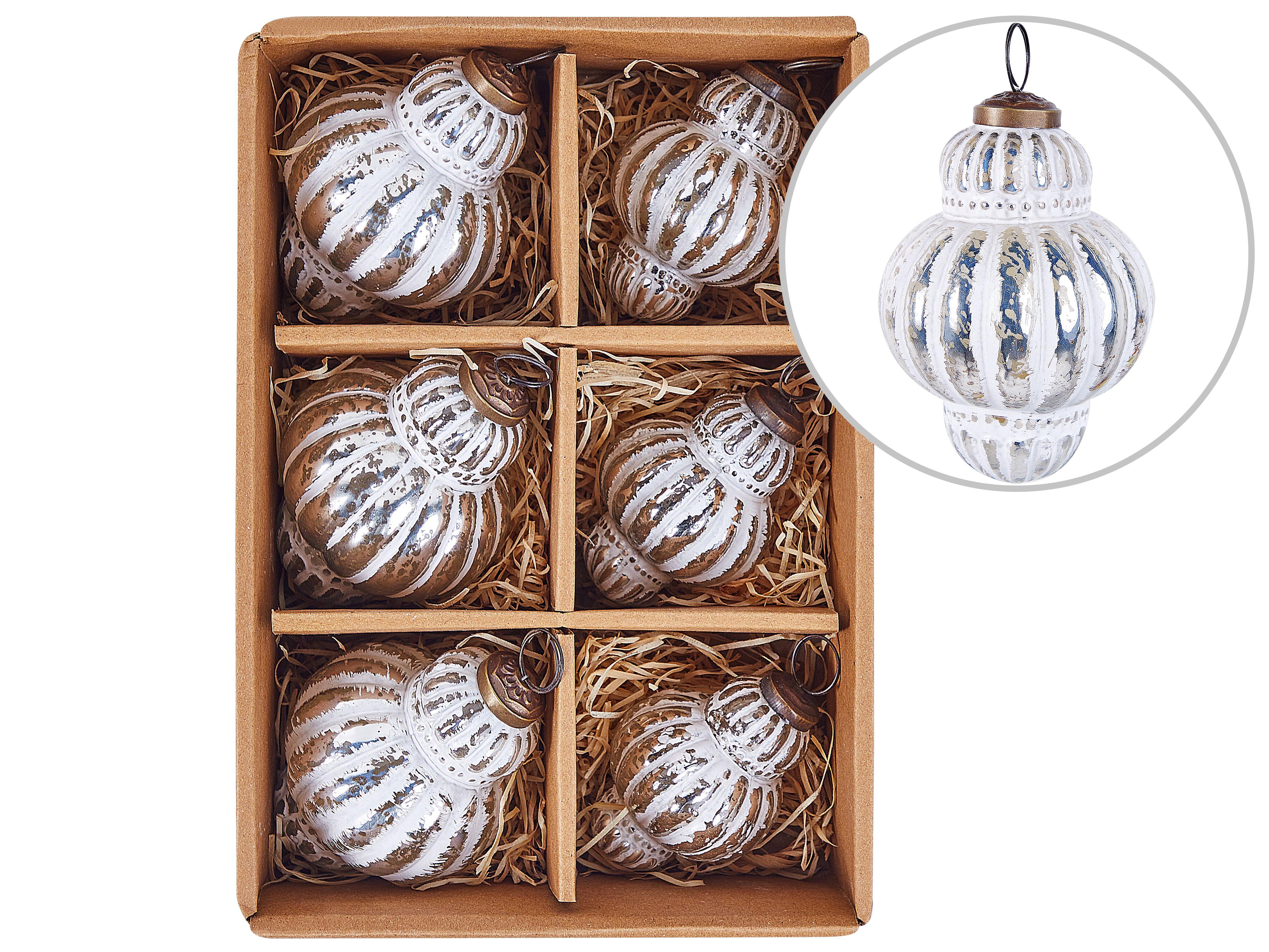 Set van 6 kerstballen CREMEUX Glas Zilver