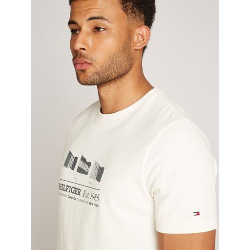 Tommy Hilfiger Flags T-shirt, Ivory Petal, XXL