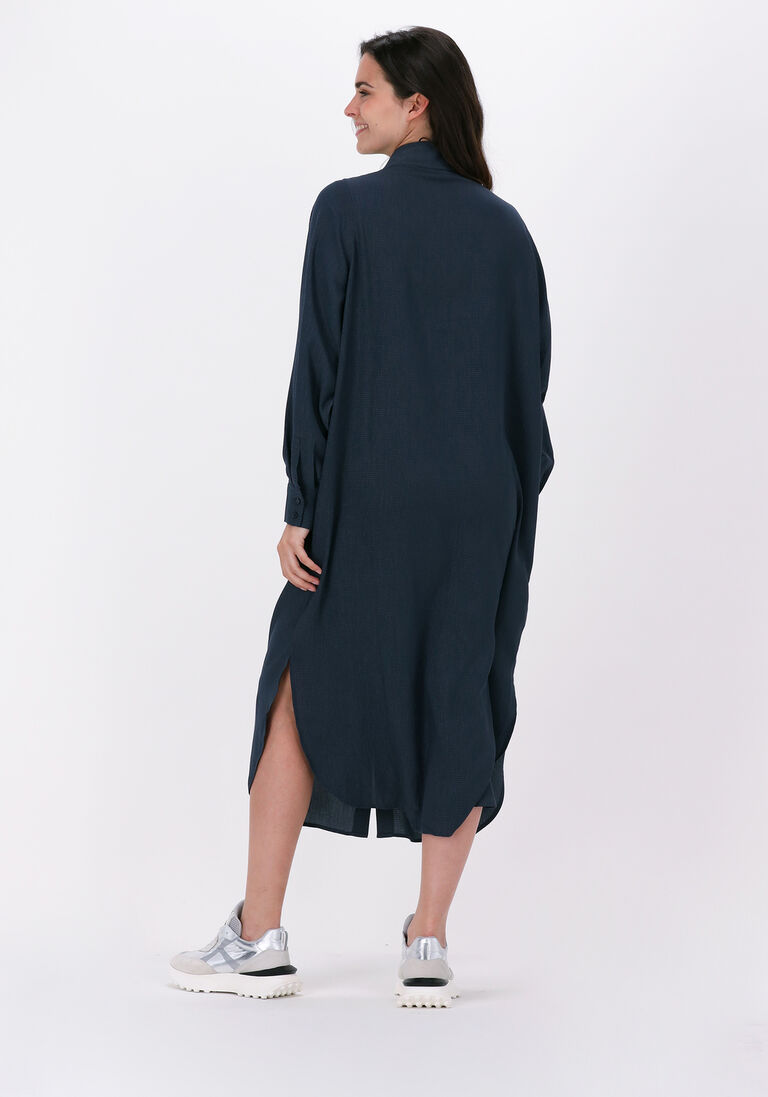 JUST FEMALE donkerblauwe just female midi jurk helpful shirt dress