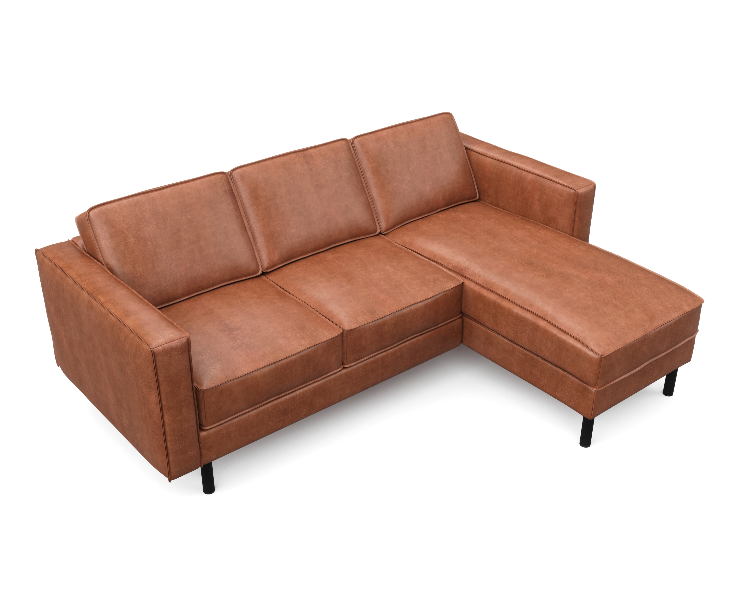Ecksofa Leder DUKE rechts braun
