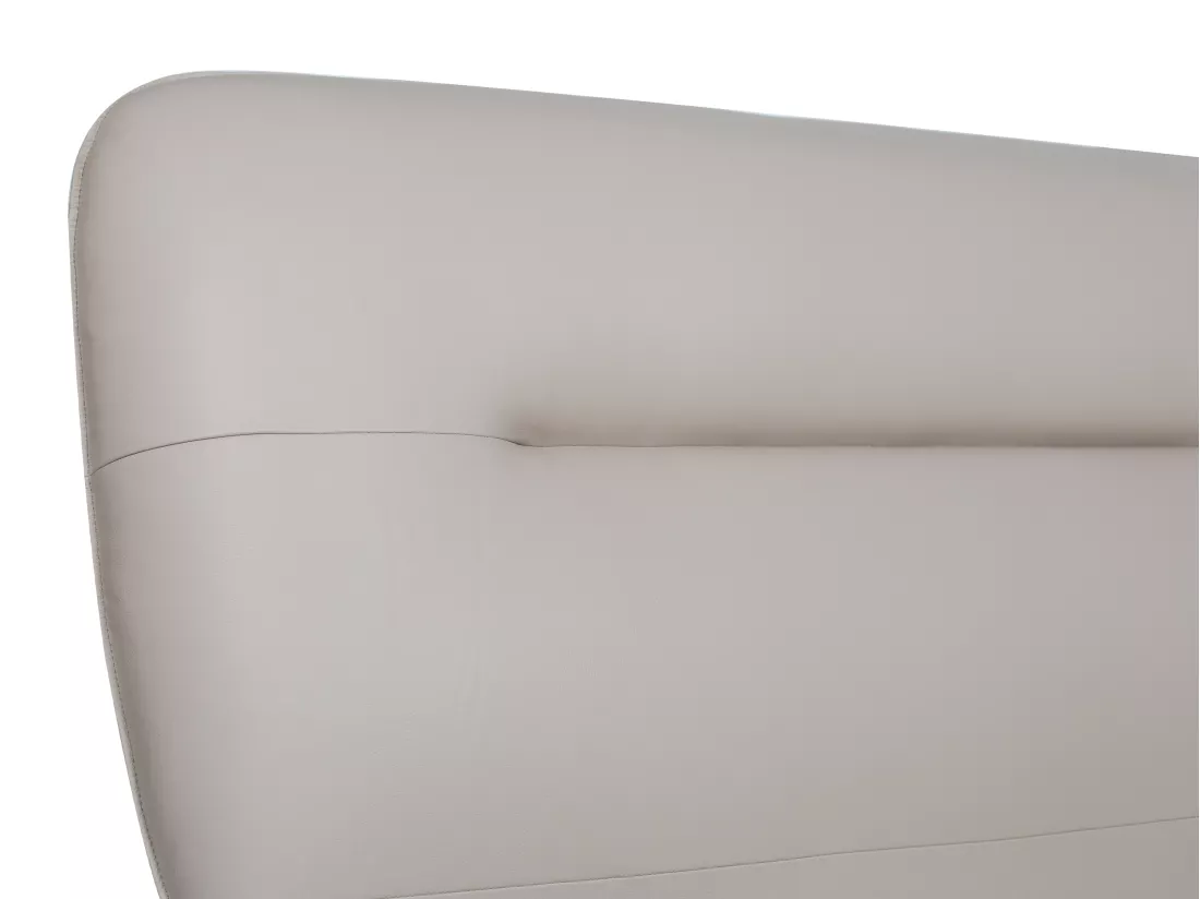 Lit 160 x 200 cm - Cuir - Taupe - JODALA