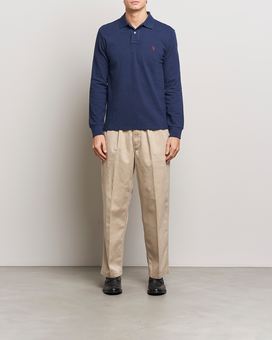 Polo Ralph Lauren Custom Slim Fit Long Sleeve Polo Spring Navy Heather