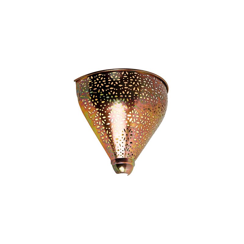 Oosterse wandlamp koper met patroon - Muraf
