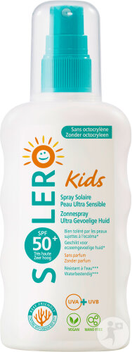 Solero Kids Spray Solaire Peau Ultra Sensible IP50+ Flacon 200ml