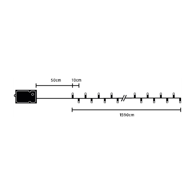 Batteridrevet lysslynge LED 15,9 m IP44