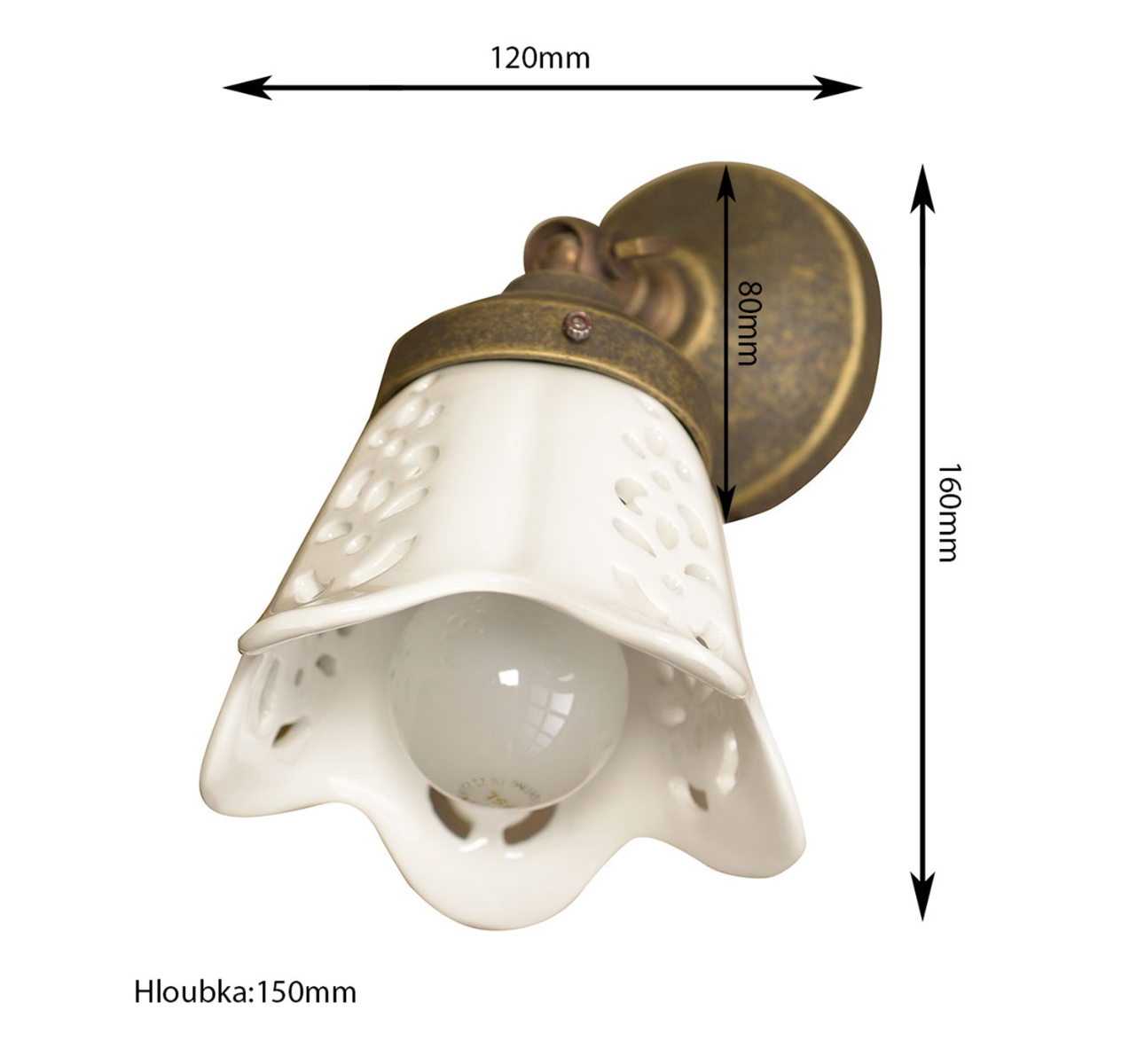 Sapho Vintage Sorento wandlamp E14 40W brons