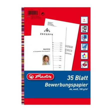 Herlitz Bewerbungspapier A4 100g weiß 35 Blatt