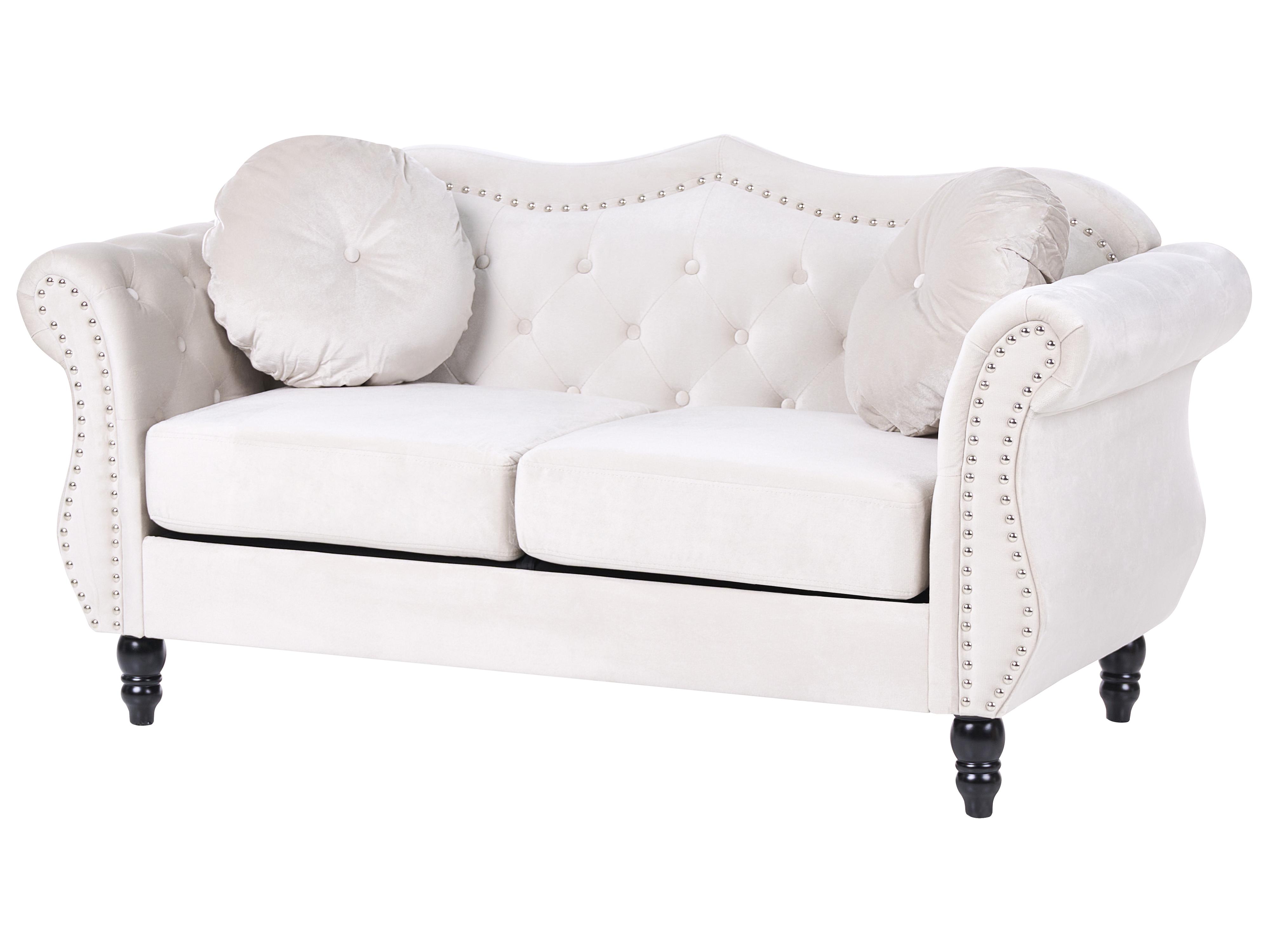 Bankenset 5-zits SKIEN Fluweel Lichtbeige