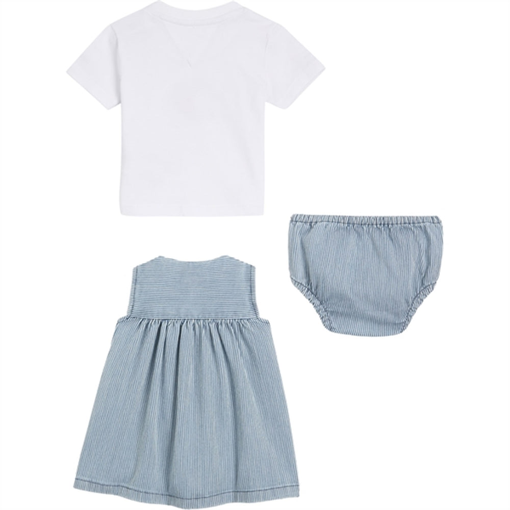 Køb Tommy Hilfiger Baby Striped Kjole Sæt Denimstripe
