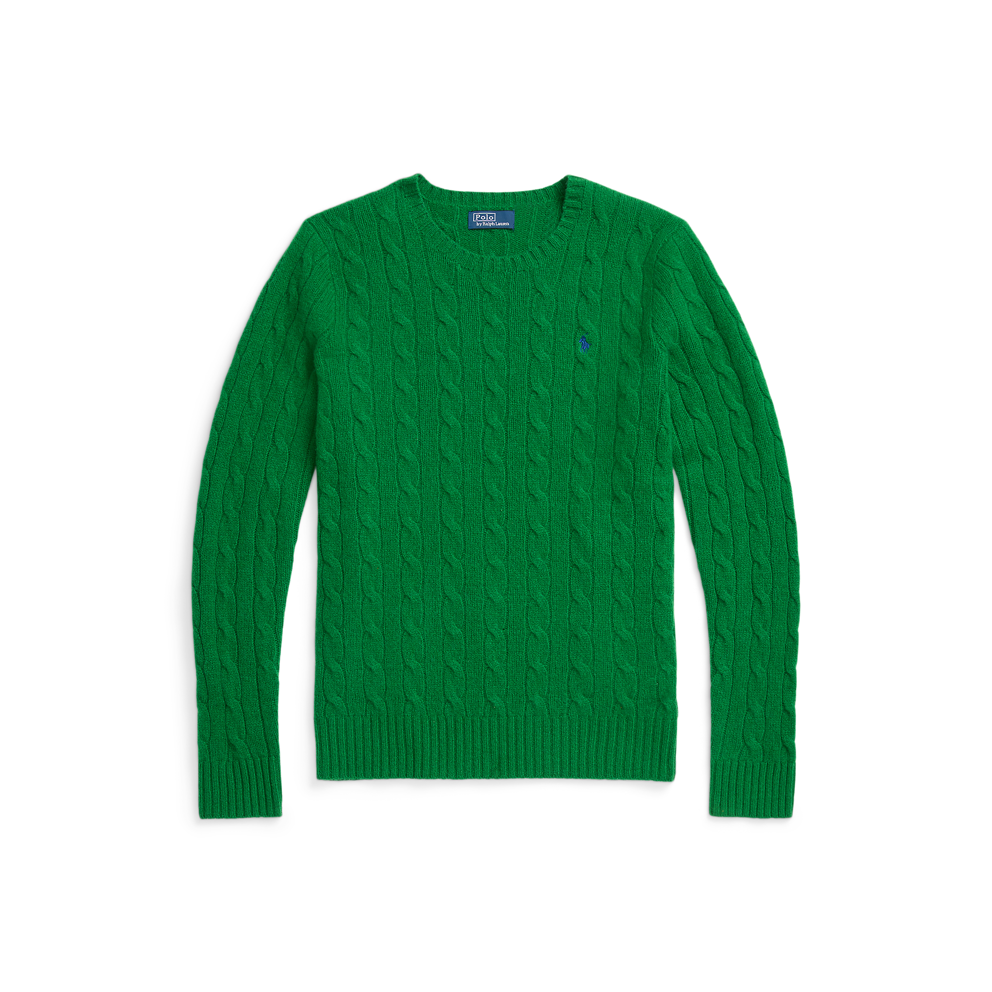 Pull col rond en laine et cachemire | Vert