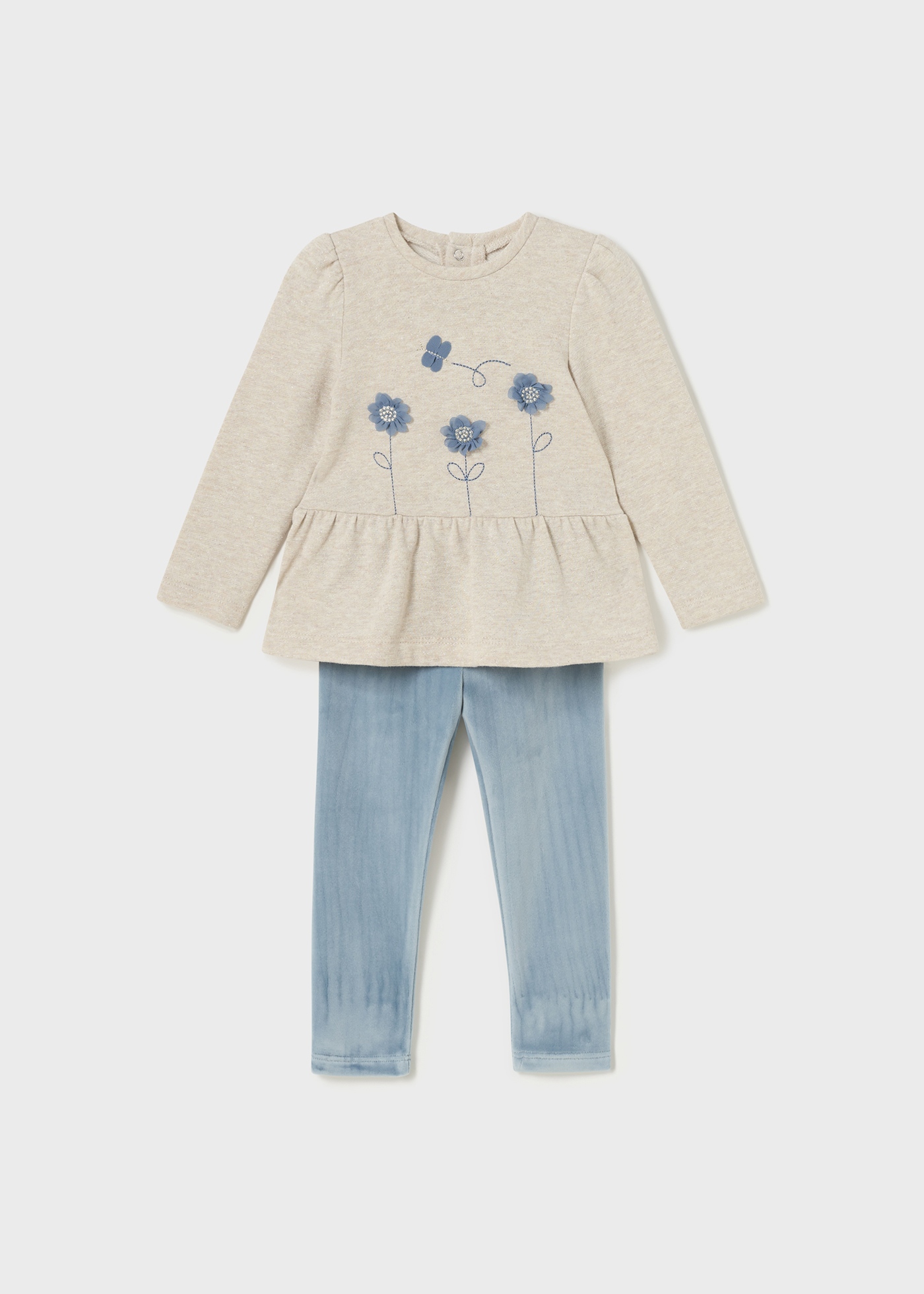 Conjunto de duas peças de leggings de veludo para bebê