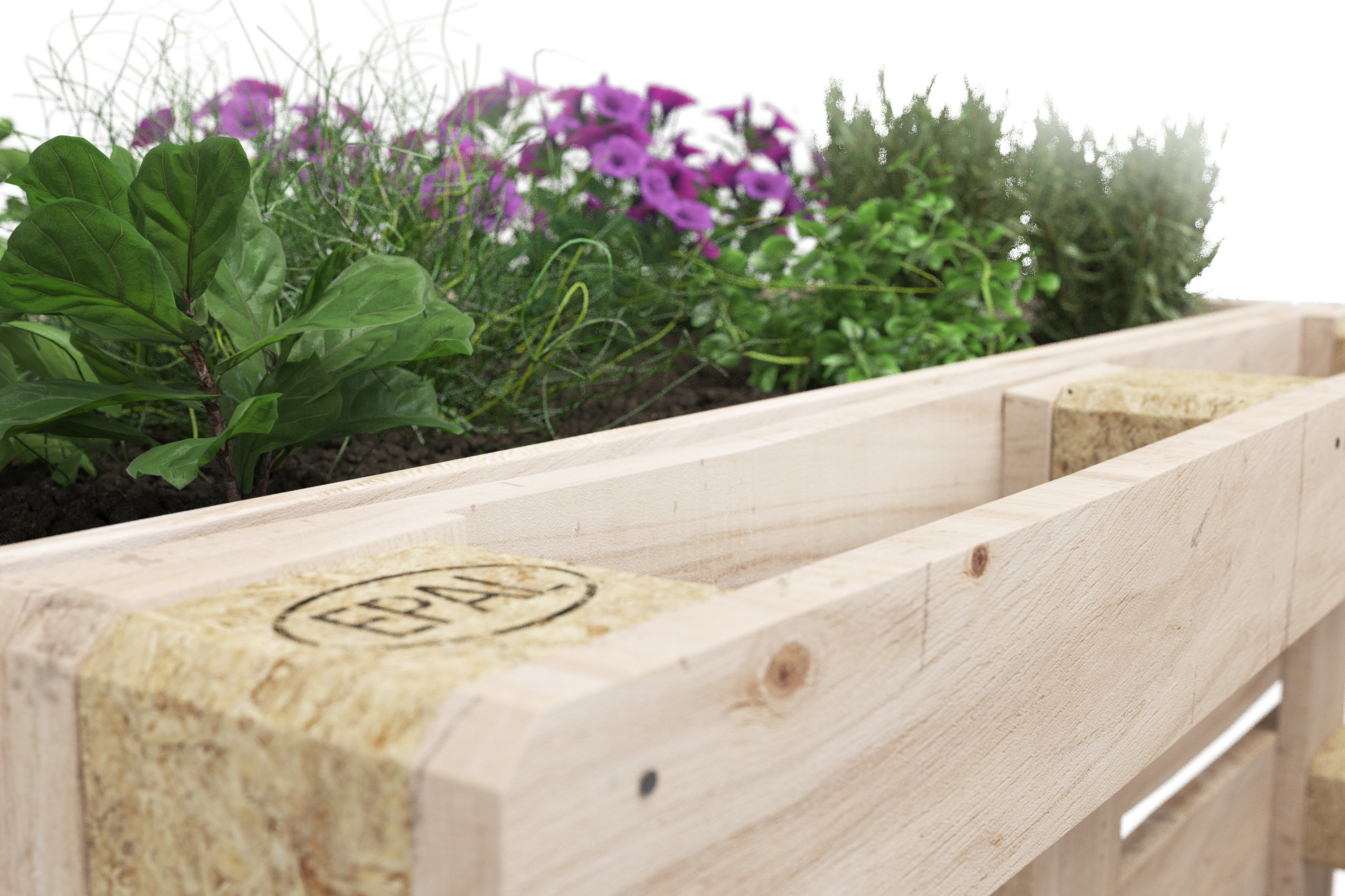 Hochbeet mit 2 Paletten Holz 120 x 109 x 80 cm