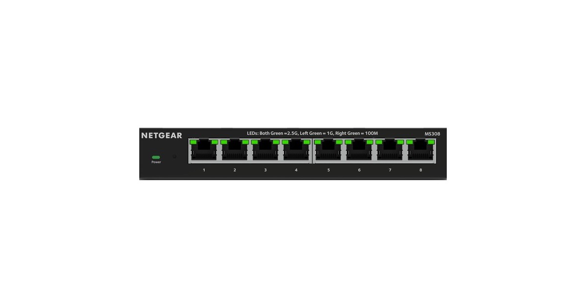 Netgear8-Port 2.5G Multi-Gigabit Ethernet Unmanaged Switch  (Zwart, Unmanaged)